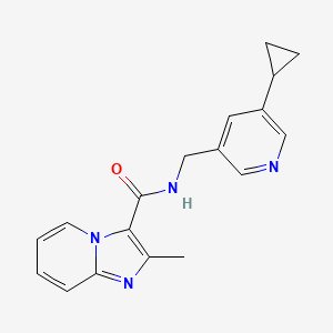 molecular formula C18H18N4O B2802842 N-((5-cyclopropylpyridin-3-yl)methyl)-2-methylimidazo[1,2-a]pyridine-3-carboxamide CAS No. 2034568-89-1