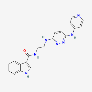 molecular formula C20H19N7O B2802843 N-(2-((6-(吡啶-4-基氨基)吡啶并[3,4-d]嘧啶-3-基)氨基)乙基)-1H-吲哚-3-羧酰胺 CAS No. 1251561-00-8