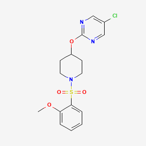 molecular formula C16H18ClN3O4S B2802846 5-Chloro-2-[1-(2-methoxyphenyl)sulfonylpiperidin-4-yl]oxypyrimidine CAS No. 2415601-85-1
