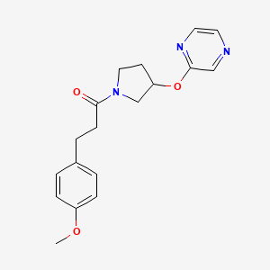 3-(4-Methoxyphenyl)-1-(3-(pyrazin-2-yloxy)pyrrolidin-1-yl)propan-1-one