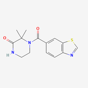 molecular formula C14H15N3O2S B2802854 4-(Benzo[d]thiazole-6-carbonyl)-3,3-dimethylpiperazin-2-one CAS No. 946363-06-0