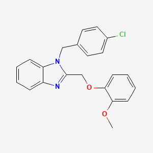 molecular formula C22H19ClN2O2 B2802862 1-(4-chlorobenzyl)-2-[(2-methoxyphenoxy)methyl]-1H-benzimidazole CAS No. 1260806-15-2