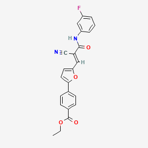 ethyl 4-[5-[(E)-2-cyano-3-(3-fluoroanilino)-3-oxoprop-1-enyl]furan-2-yl]benzoate