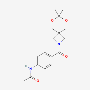 molecular formula C17H22N2O4 B2802867 N-(4-(7,7-dimethyl-6,8-dioxa-2-azaspiro[3.5]nonane-2-carbonyl)phenyl)acetamide CAS No. 1396879-12-1