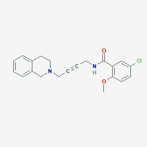 molecular formula C21H21ClN2O2 B2802869 5-chloro-N-(4-(3,4-dihydroisoquinolin-2(1H)-yl)but-2-yn-1-yl)-2-methoxybenzamide CAS No. 1351652-95-3