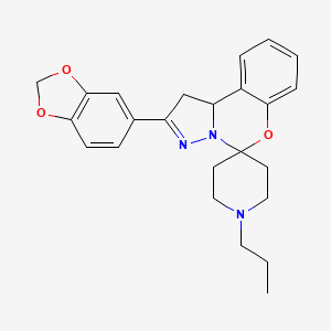 molecular formula C24H27N3O3 B2802880 2-(苯并[d][1,3]二氧杂环戊烷-5-基)-1'-丙基-1,10b-二氢螺[苯并[e]吡唑啉[1,5-c][1,3]噁嗪-5,4'-哌啶] CAS No. 489415-00-1