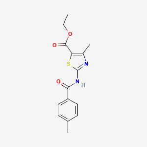 molecular formula C15H16N2O3S B2802881 Ethyl 4-methyl-2-(4-methylbenzamido)thiazole-5-carboxylate CAS No. 312914-23-1