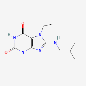 molecular formula C12H19N5O2 B2802884 7-乙基-8-(异丁基氨基)-3-甲基-1H-嘧啶-2,6(3H,7H)-二酮 CAS No. 923232-45-5
