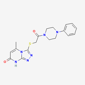5-methyl-3-((2-oxo-2-(4-phenylpiperazin-1-yl)ethyl)thio)-[1,2,4]triazolo[4,3-a]pyrimidin-7(8H)-one