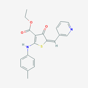 molecular formula C20H18N2O3S B280289 ethyl (5E)-2-(4-methylanilino)-4-oxo-5-(pyridin-3-ylmethylidene)thiophene-3-carboxylate 