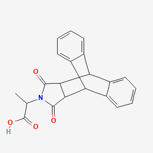 molecular formula C21H17NO4 B2802890 2-(16,18-Dioxo-17-azapentacyclo[6.6.5.0~2,7~.0~9,14~.0~15-,19~]nonadeca-2,4,6,9,11,13-hexaen-17-yl)propanoic acid CAS No. 190438-87-0