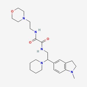 molecular formula C24H37N5O3 B2802895 N1-(2-(1-methylindolin-5-yl)-2-(piperidin-1-yl)ethyl)-N2-(2-morpholinoethyl)oxalamide CAS No. 922031-89-8