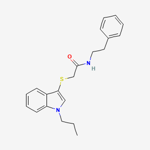 molecular formula C21H24N2OS B2802898 N-phenethyl-2-((1-propyl-1H-indol-3-yl)thio)acetamide CAS No. 851412-14-1