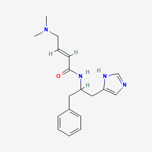 molecular formula C18H24N4O B2802902 (E)-4-(Dimethylamino)-N-[1-(1H-imidazol-5-yl)-3-phenylpropan-2-yl]but-2-enamide CAS No. 2411338-26-4
