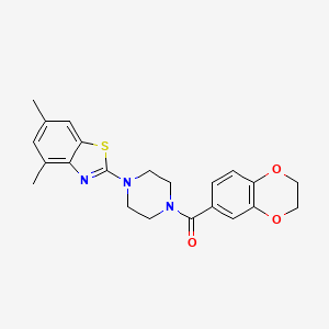 molecular formula C22H23N3O3S B2802904 (2,3-Dihydrobenzo[b][1,4]dioxin-6-yl)(4-(4,6-dimethylbenzo[d]thiazol-2-yl)piperazin-1-yl)methanone CAS No. 897484-17-2