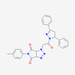 molecular formula C28H24N6O3 B280291 1-[2-(3,5-diphenyl-4,5-dihydro-1H-pyrazol-1-yl)-2-oxoethyl]-5-(4-methylphenyl)-3a,6a-dihydropyrrolo[3,4-d][1,2,3]triazole-4,6(1H,5H)-dione 