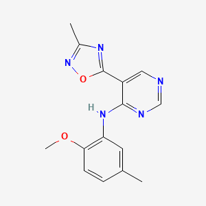 N-(2-methoxy-5-methylphenyl)-5-(3-methyl-1,2,4-oxadiazol-5-yl)pyrimidin-4-amine