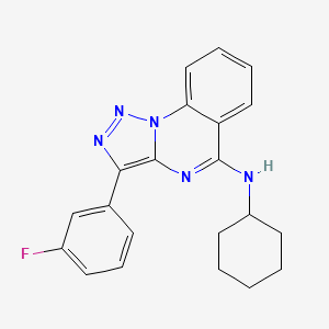 molecular formula C21H20FN5 B2802913 N-cyclohexyl-3-(3-fluorophenyl)[1,2,3]triazolo[1,5-a]quinazolin-5-amine CAS No. 902298-41-3