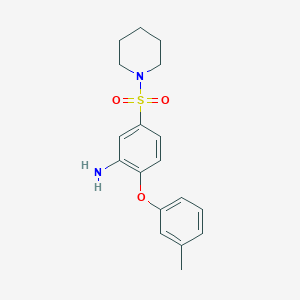 2-(3-Methylphenoxy)-5-(piperidine-1-sulfonyl)aniline