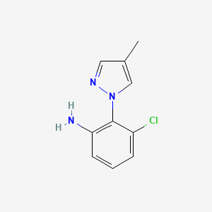 molecular formula C10H10ClN3 B2802926 3-chloro-2-(4-methyl-1H-pyrazol-1-yl)aniline CAS No. 1006465-15-1; 1431964-16-7