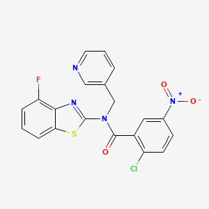 molecular formula C20H12ClFN4O3S B2802929 2-chloro-N-(4-fluorobenzo[d]thiazol-2-yl)-5-nitro-N-(pyridin-3-ylmethyl)benzamide CAS No. 895014-30-9