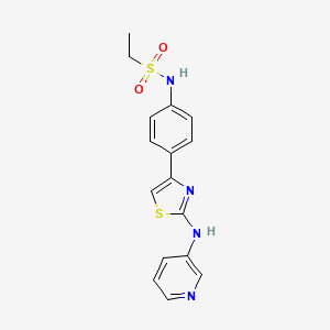 molecular formula C16H16N4O2S2 B2802930 N-(4-(2-(pyridin-3-ylamino)thiazol-4-yl)phenyl)ethanesulfonamide CAS No. 1797558-20-3
