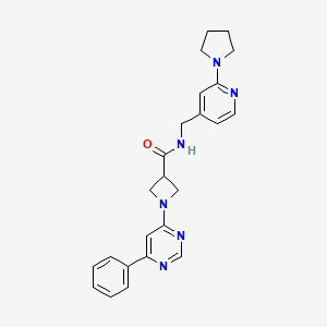1-(6-phenylpyrimidin-4-yl)-N-((2-(pyrrolidin-1-yl)pyridin-4-yl)methyl)azetidine-3-carboxamide