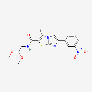 molecular formula C17H18N4O5S B2802939 N-(2,2-dimethoxyethyl)-3-methyl-6-(3-nitrophenyl)imidazo[2,1-b][1,3]thiazole-2-carboxamide CAS No. 852135-58-1