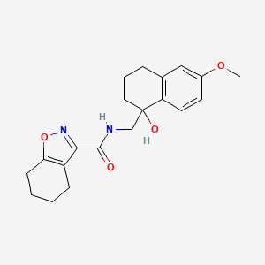 molecular formula C20H24N2O4 B2802943 N-((1-hydroxy-6-methoxy-1,2,3,4-tetrahydronaphthalen-1-yl)methyl)-4,5,6,7-tetrahydrobenzo[d]isoxazole-3-carboxamide CAS No. 2034600-66-1