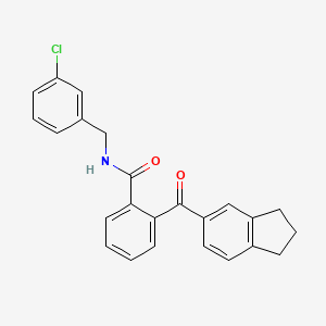 molecular formula C24H20ClNO2 B2802947 N-(3-chlorobenzyl)-2-(2,3-dihydro-1H-inden-5-ylcarbonyl)benzenecarboxamide CAS No. 866133-20-2