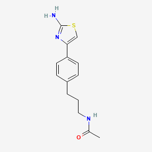 molecular formula C14H17N3OS B2802953 N-{3-[4-(2-amino-1,3-thiazol-4-yl)phenyl]propyl}acetamide CAS No. 852916-56-4