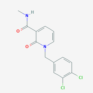 molecular formula C14H12Cl2N2O2 B2802956 1-(3,4-dichlorobenzyl)-N-methyl-2-oxo-1,2-dihydro-3-pyridinecarboxamide CAS No. 338754-25-9