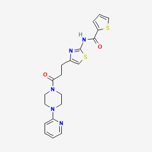 molecular formula C20H21N5O2S2 B2802959 N-(4-(3-oxo-3-(4-(pyridin-2-yl)piperazin-1-yl)propyl)thiazol-2-yl)thiophene-2-carboxamide CAS No. 1021022-79-6