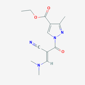 ethyl 1-[(2E)-2-cyano-2-[(dimethylamino)methylidene]acetyl]-3-methyl-1H-pyrazole-4-carboxylate