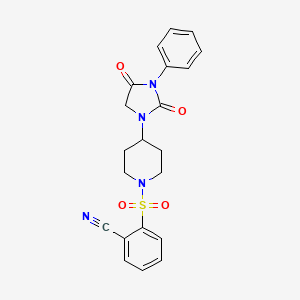 2-((4-(2,4-Dioxo-3-phenylimidazolidin-1-yl)piperidin-1-yl)sulfonyl)benzonitrile