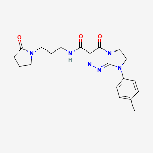 molecular formula C20H24N6O3 B2802967 4-oxo-N-(3-(2-oxopyrrolidin-1-yl)propyl)-8-(p-tolyl)-4,6,7,8-tetrahydroimidazo[2,1-c][1,2,4]triazine-3-carboxamide CAS No. 946311-09-7