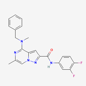4-[benzyl(methyl)amino]-N-(3,4-difluorophenyl)-6-methylpyrazolo[1,5-a]pyrazine-2-carboxamide
