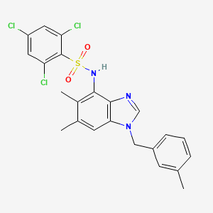2,4,6-trichloro-N-[5,6-dimethyl-1-(3-methylbenzyl)-1H-1,3-benzimidazol-4-yl]benzenesulfonamide