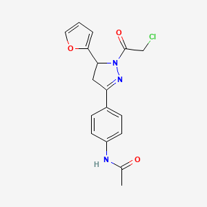 N-[4-[2-(2-Chloroacetyl)-3-(furan-2-yl)-3,4-dihydropyrazol-5-yl]phenyl]acetamide