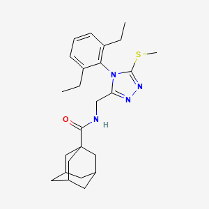 molecular formula C25H34N4OS B2802974 N-[[4-(2,6-二乙基苯基)-5-甲基硫代-1,2,4-三唑-3-基]甲基]金刚烷-1-甲酰胺 CAS No. 477300-22-4