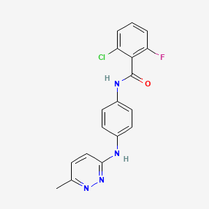 molecular formula C18H14ClFN4O B2802978 2-chloro-6-fluoro-N-(4-((6-methylpyridazin-3-yl)amino)phenyl)benzamide CAS No. 1172416-75-9