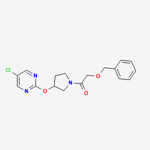 molecular formula C17H18ClN3O3 B2802993 2-(Benzyloxy)-1-(3-((5-chloropyrimidin-2-yl)oxy)pyrrolidin-1-yl)ethanone CAS No. 2034321-77-0