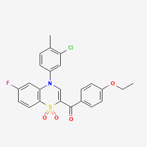 molecular formula C24H19ClFNO4S B2803006 [4-(3-氯-4-甲基苯基)-6-氟-1,1-二氧代-4H-1,4-苯并噻嗪-2-基](4-乙氧基苯基)甲酮 CAS No. 1114658-34-2
