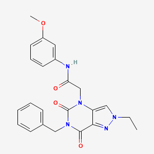 molecular formula C23H23N5O4 B2803008 2-{6-benzyl-2-ethyl-5,7-dioxo-2H,4H,5H,6H,7H-pyrazolo[4,3-d]pyrimidin-4-yl}-N-(3-methoxyphenyl)acetamide CAS No. 951616-66-3