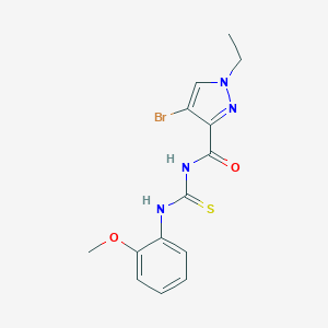 molecular formula C14H15BrN4O2S B280301 4-bromo-1-ethyl-N-[(2-methoxyphenyl)carbamothioyl]-1H-pyrazole-3-carboxamide 