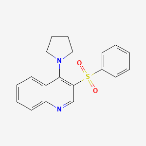 molecular formula C19H18N2O2S B2803010 3-(Benzenesulfonyl)-4-pyrrolidin-1-ylquinoline CAS No. 897758-69-9