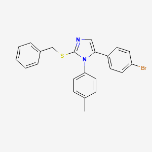 molecular formula C23H19BrN2S B2803012 2-(benzylthio)-5-(4-bromophenyl)-1-(p-tolyl)-1H-imidazole CAS No. 1206990-71-7