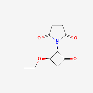 molecular formula C10H13NO4 B2803016 1-[(1S,2R)-2-乙氧-4-氧代环丁基]吡咯啉-2,5-二酮 CAS No. 1864003-42-8