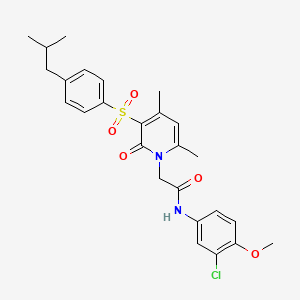 molecular formula C26H29ClN2O5S B2803017 N-(3-chloro-4-methoxyphenyl)-2-(3-((4-isobutylphenyl)sulfonyl)-4,6-dimethyl-2-oxopyridin-1(2H)-yl)acetamide CAS No. 1357813-80-9