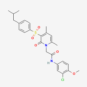 molecular formula C26H29ClN2O5S B2803017 N-(3-chloro-4-methoxyphenyl)-2-{4,6-dimethyl-3-[4-(2-methylpropyl)benzenesulfonyl]-2-oxo-1,2-dihydropyridin-1-yl}acetamide CAS No. 1357813-80-9